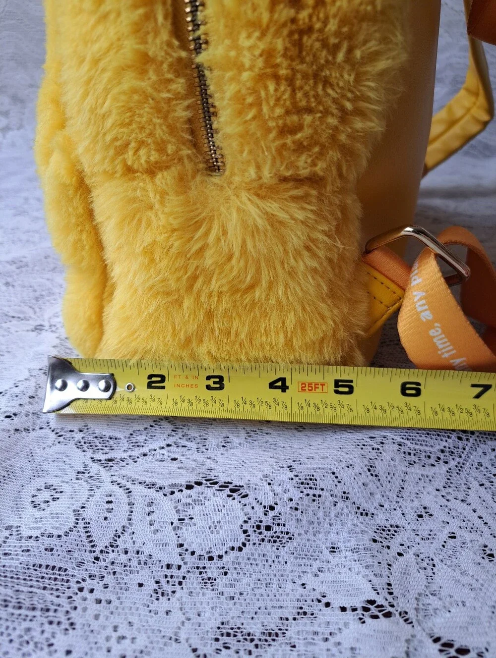 Danielle Nicole Yellow Care Bears Funshine Bear Furry Fuzzy Mini Backpack - Picture 11 of 15